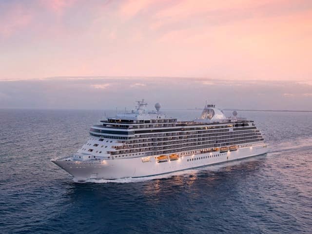 Regent seven seas spl ship aerial sunset